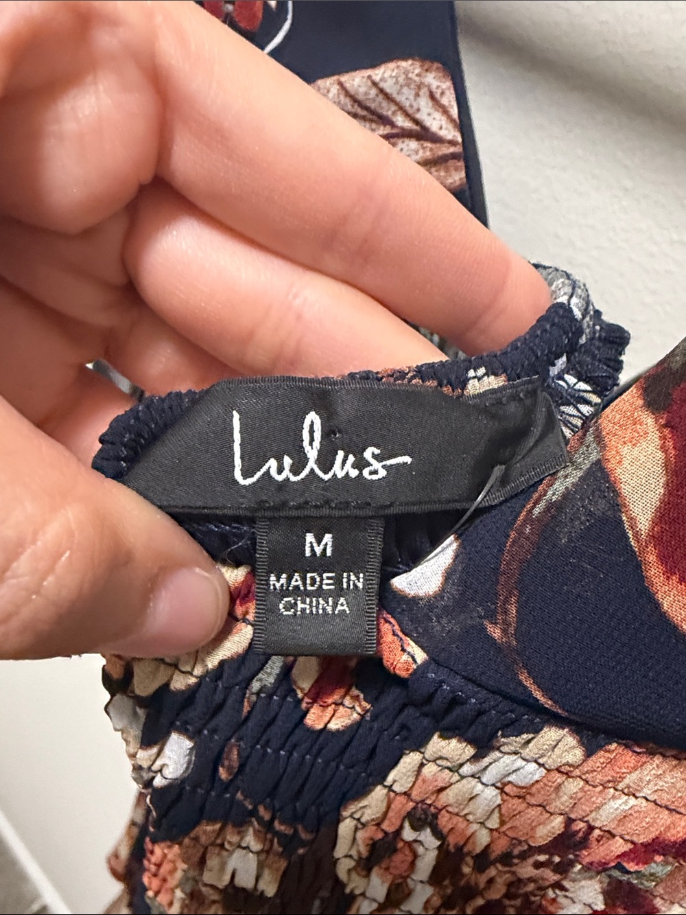 Lulu's Navy Floral Tiered Maxi Dress with Ruffled Layers Medium - Picture 6 of 6